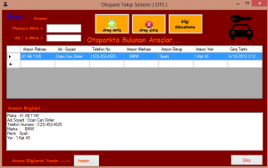 Otopark Takip Sistemi - OTS